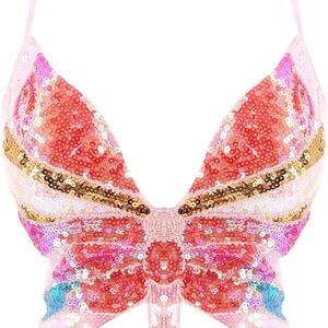 Sequin Butterfly Design Bralette